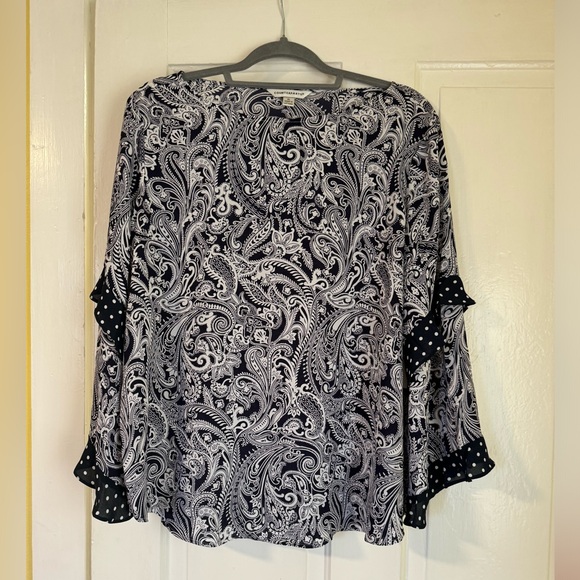 NWT: Counterparts Boho Paisley Print Ruffle Bell Long Sleeve Blouse•X- Large - Picture 1 of 8